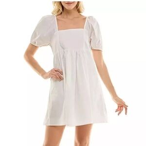 Draper James Elegant White Puff Sleeve Dress
